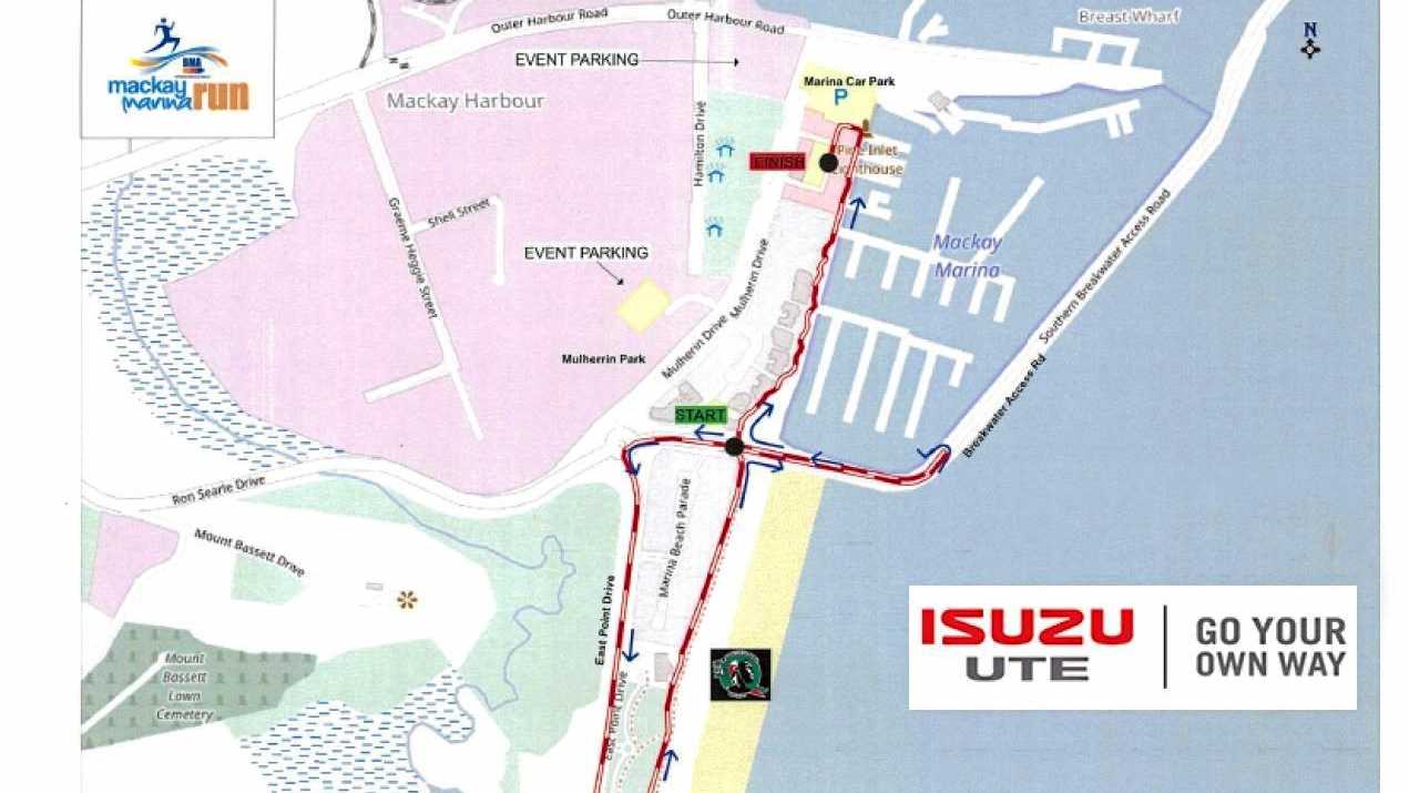 The BMA Mackay Marina Run Isuzu Utes 3km Junior Dash course. Picture: Contributed