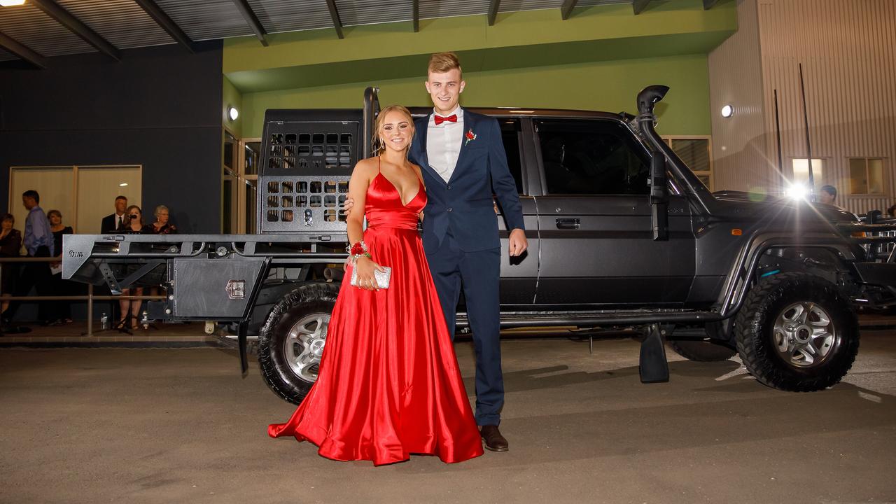 Emily Beil and her partner at the 2020 Dalby Christian College Formal. Picture: Susan Jacobs Photography