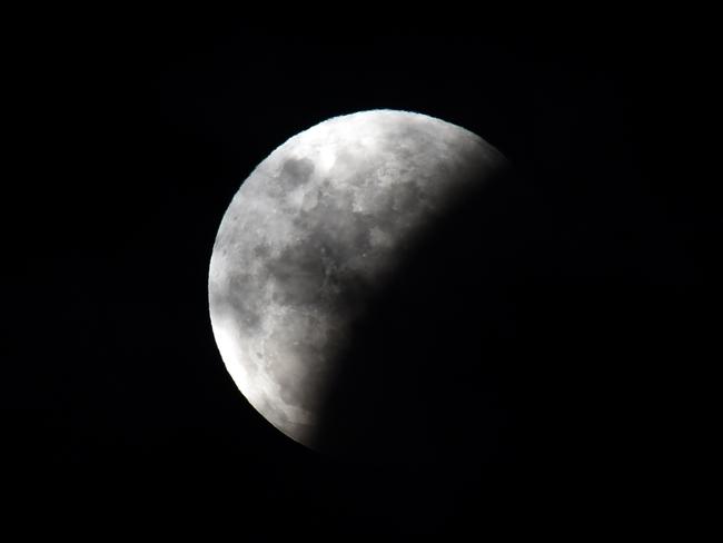 The start of the lunar eclipse from Macedon, Victoria. Picture: Jay Town