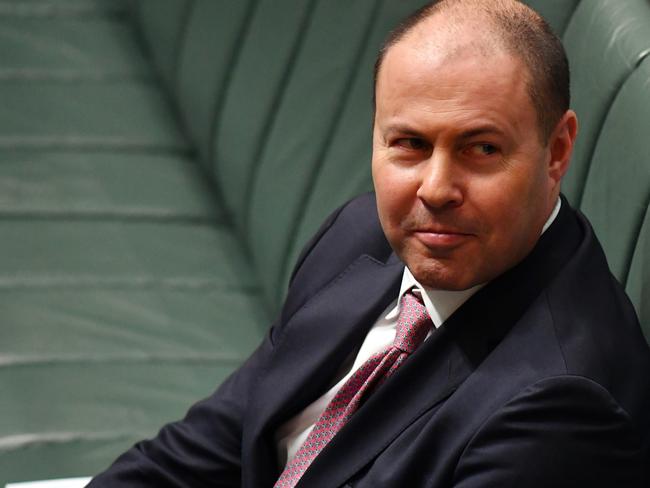 CANBERRA, AUSTRALIA - MAY 14: Treasurer Josh Frydenberg during Question Time in the House of Representatives at Parliament House on May 14, 2020 in Canberra, Australia. Today is final day of a special parliamentary sitting, after parliament was adjourned due to the COVID-19 outbreak. Parliament is set to resume in August 2020.  (Photo by Sam Mooy/Getty Images)