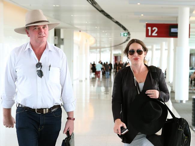 Former Deputy Prime Minister Barnaby Joyce and his partner Vikki Campion. Picture: Kym Smith