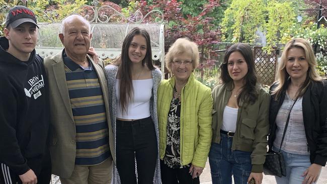 The Karamitos clan: grandson Foti, left, Fotios Karamitos, granddaughter Vas, wife Sophia, granddaughter Sophia and daughter in law Kate.