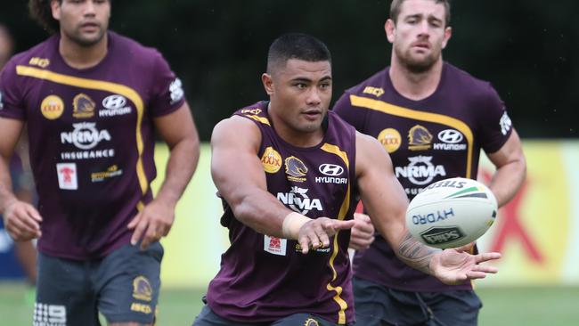 George Fai at Broncos training at Red Hill. Pic Annette Dew