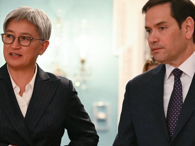 US Secretary of State Marco Rubio meets with Australian Foreign Minister Penny Wong at the State Department in Washington, DC, on January 21, 2025. (Photo by ANDREW CABALLERO-REYNOLDS / AFP)