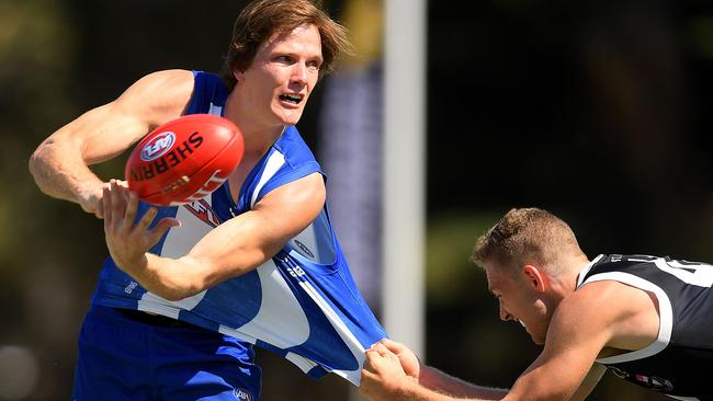 Jared Polec had 27 disposals in his first game for the Kangaroos.