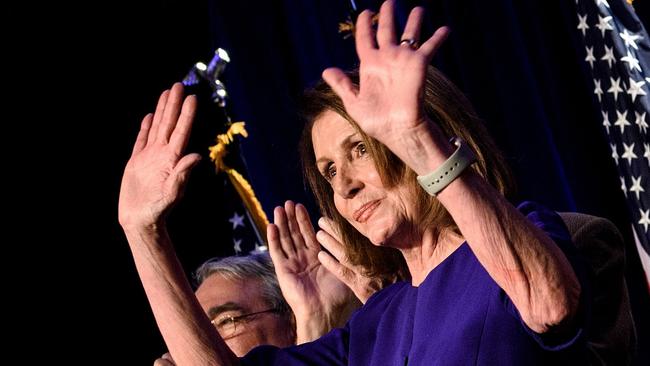 House Minority Leader Nancy Pelosi celebrates a Democratic Party takeover of the House of Representatives. Picture: AFP