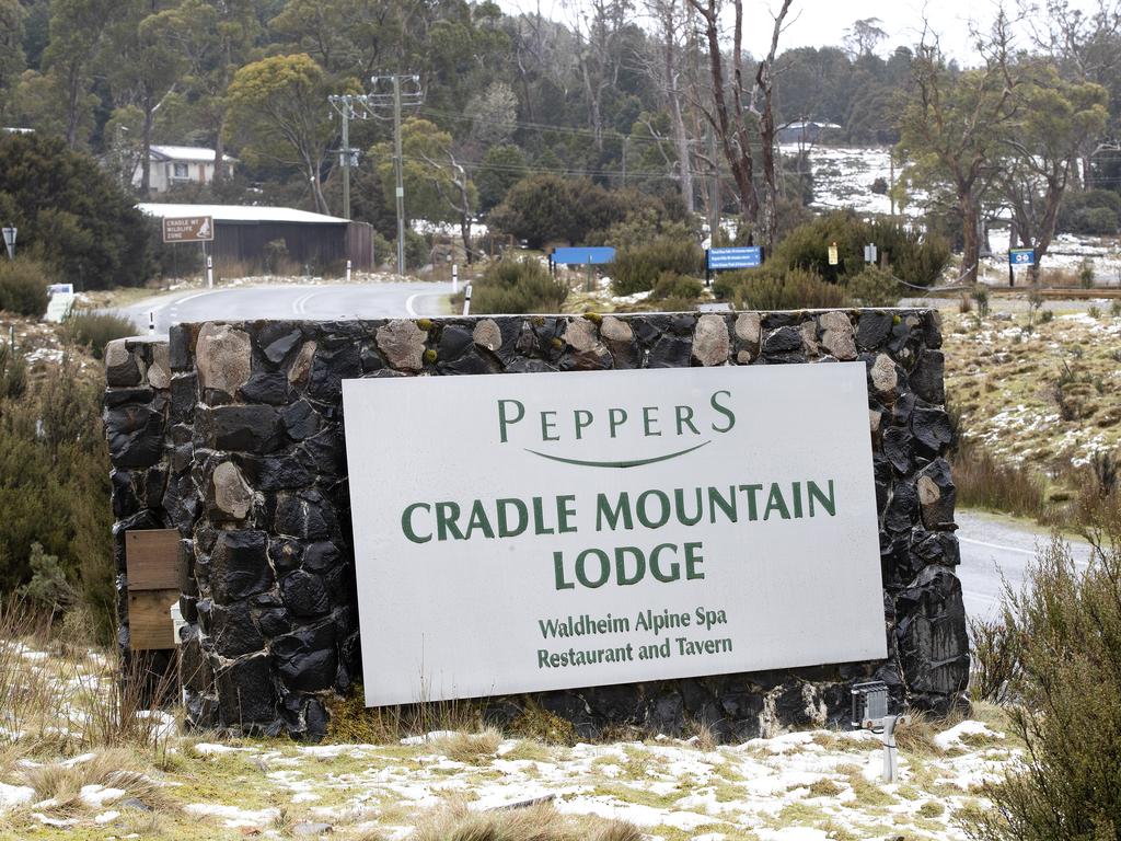 Cradle Mountain Lodge sign. PICTURE CHRIS KIDD