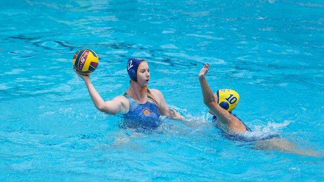 Gold Coast Gold player Leah Lawrence against Sunshine Coast in the grand final.. Picture: Kevin Farmer