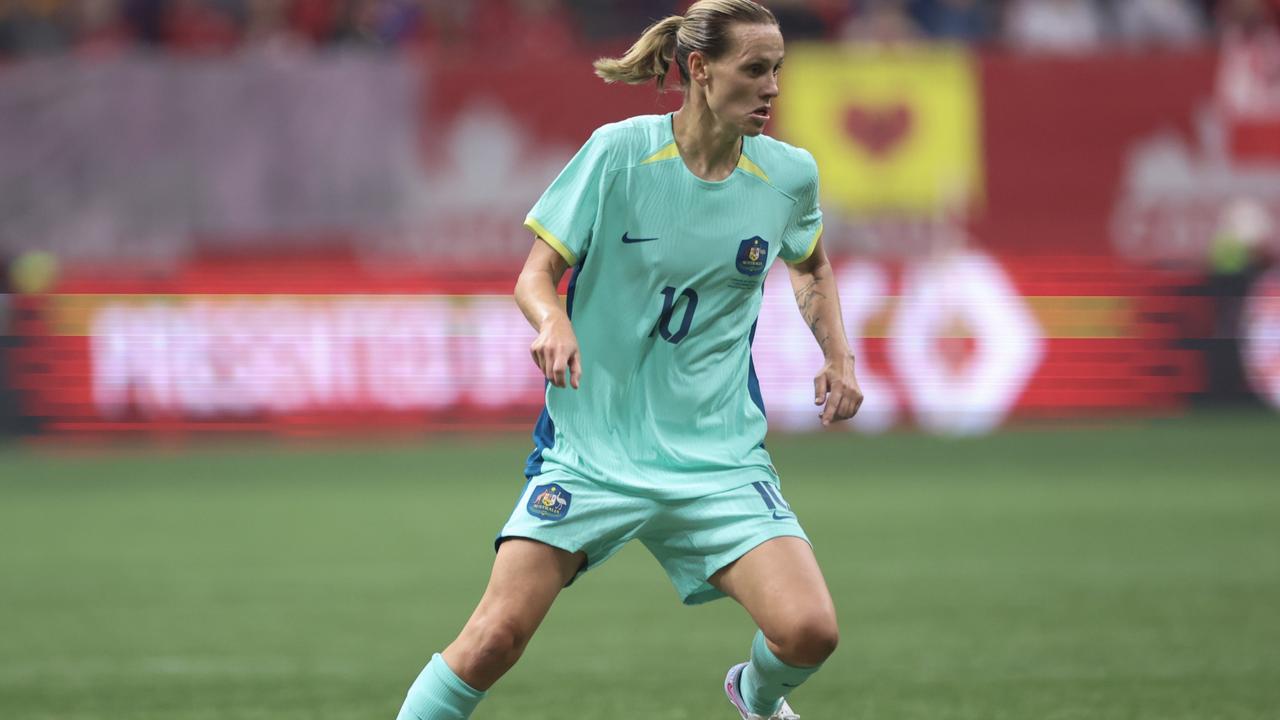 Emily van Egmond controls the ball during the first half against Canada. Picture: Getty Images