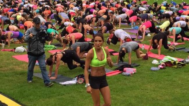 More than 1,500 people exercised in the wet at the 2Day FM event