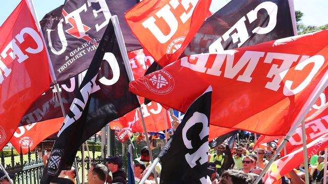 The Master Builders Association is seeking legal advice as CFMEU officials start wearing GoPro cameras and muscling on to building sites to provoke confrontations with managers. Picture: Annette Dew