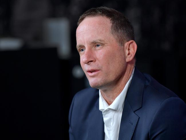 ADELAIDE, AUSTRALIA - SEPTEMBER 12: Don Pyke speaks to the media during an Adelaide Crows AFL press conference at West Lakes  on September 12, 2019 in Adelaide, Australia. Adelaide coach Don Pyke stepped down earlier today in the midst of the Adelaide Crows end of season review. (Photo by Mark Brake/Getty Images)