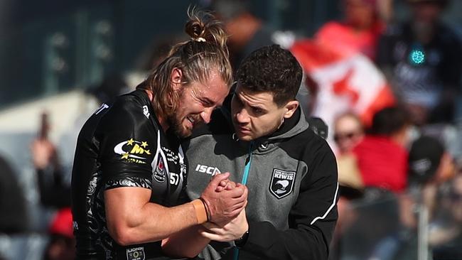 Kieran Foran injured his shoulder playing for New Zealand. Picture: Getty Images