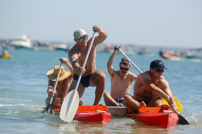 The winning Roseberry Lawn and Yard Maintenance team at the 2019 Beer Can Regatta at Mindel Beach. Pic Glenn Campbell