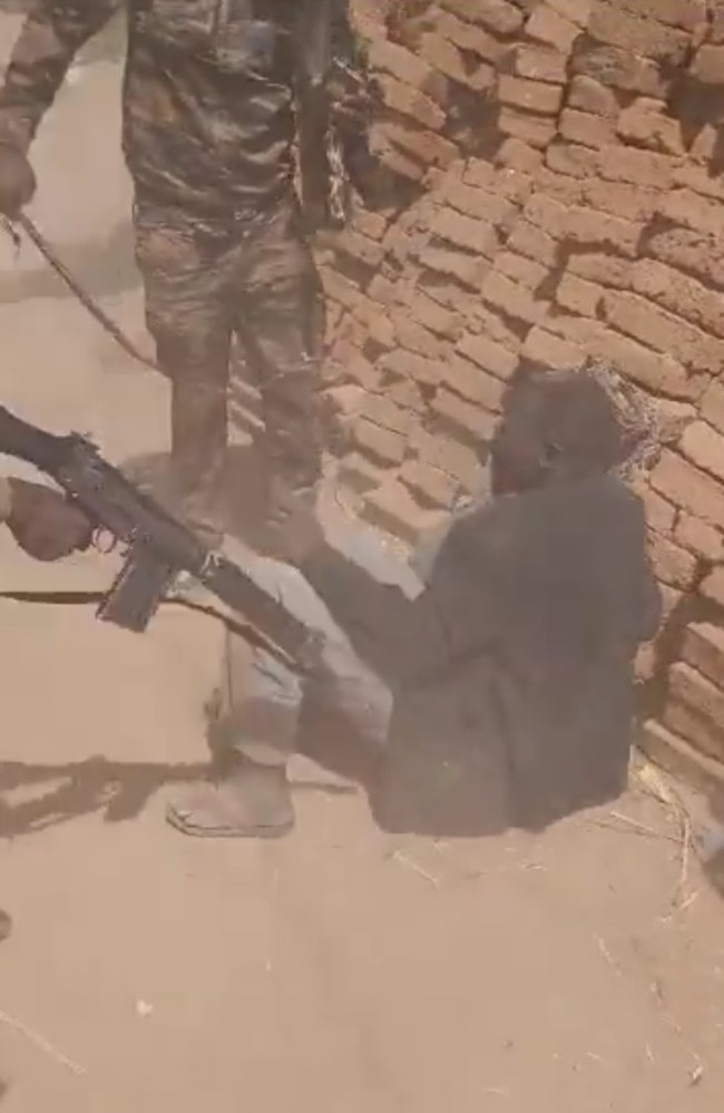 Video on social media reportedly showing Sudanese civilians attacked by militias. Picture: X
