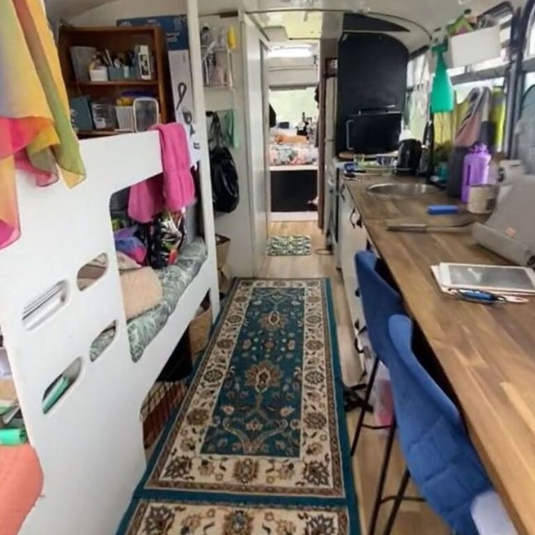 The interior of Emma's bus. Picture: 9News