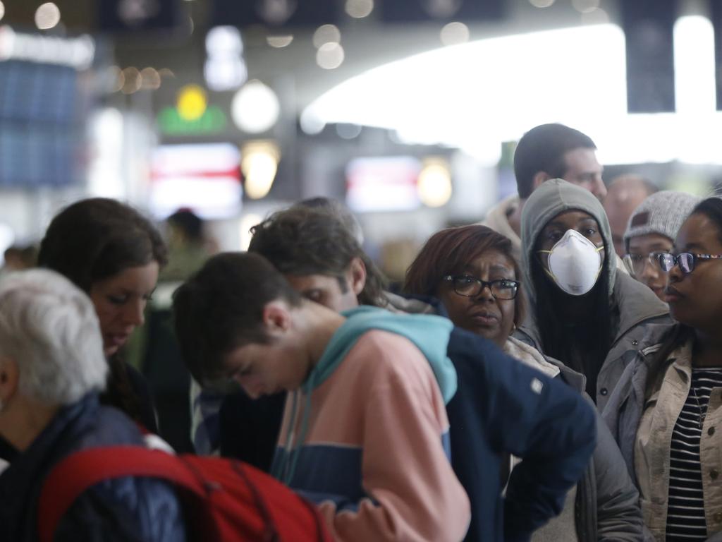 Travellers queuing in Paris. Picture: AP/Thibault Camus.
