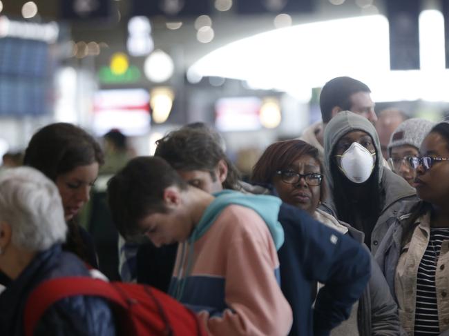 Travellers queuing in Paris. Picture: AP/Thibault Camus.