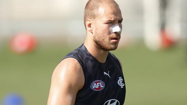 Harry McKay takes part in the training session. Picture: AFL Photos via Getty Images