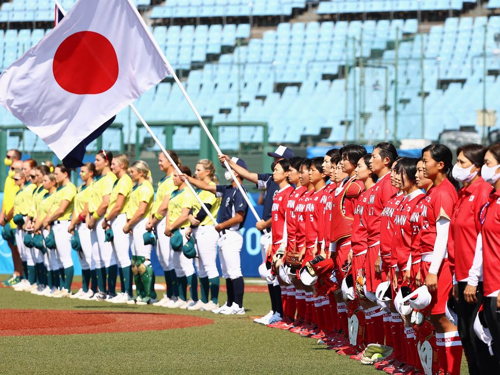 Tokyo Olympics: Australia vs Japan Softball game, empty stadium ...