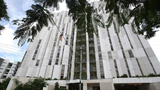 The Atira highrise student accommodation in Toowong will house about 300 at-risk people after the Government struck a one-year lease deal with owner Scape. Picture: AAP/Jono Searle