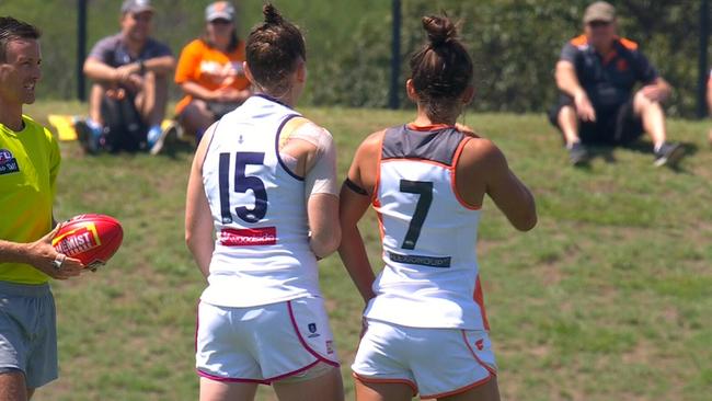 The GWS Giants have been forced to change shorts.