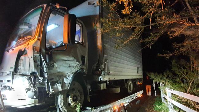 Stephen Goldsworthy's truck had to be towed away following the Brysons Rd accident. Picture: Supplied.