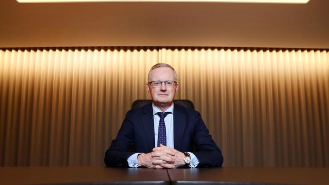 DAILY TELEGRAPH 23rd NOVEMBER 2021EMBARGOED FOR POWER 100Pictured at the Reserve Bank of Australia's main board room at Martin Place in Sydney is head of the RBA Governor Philip Lowe.Governor Philip Lowe was photographed for the Daily Telegraph Power 100 magazine and related online coverage.Picture: Richard Dobson