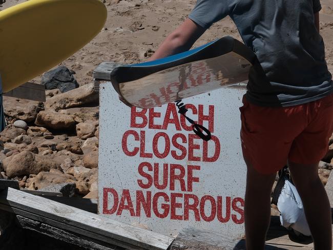 Torquay beach was closed due to dangerous conditions.