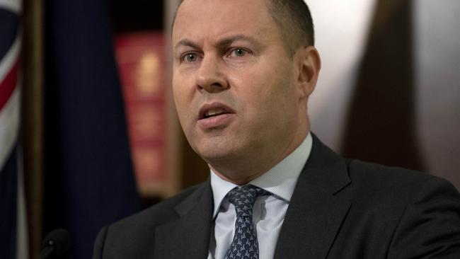 Josh Frydenberg speaks to reporters. Picture: NCA NewsWire / David Geraghty.