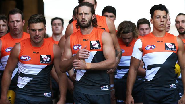 Callan Ward hopes to lead the Giants out on Grand Final day along with co-captain Phil Davis. Picture: Phil Hillyard