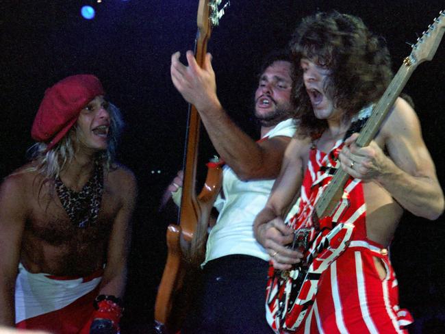 ‘We wanted to catch our breath’ … singer David Lee Roth, bassist Michael Anthony and guitarist Eddie Van Halen circa 1982 at Madison Square Garden in New York. Drummer Alex is out of shot.