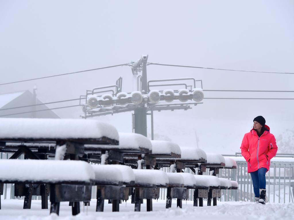 Temperatures dipped below zero overnight at Mt Hotham and Falls Creek in Victoria's High Country. Picture: Chris Hocking