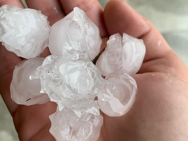 Caitlin Walsh photographed this hail in Mackay during the storm on October 20, 2021. Picture: Facebook