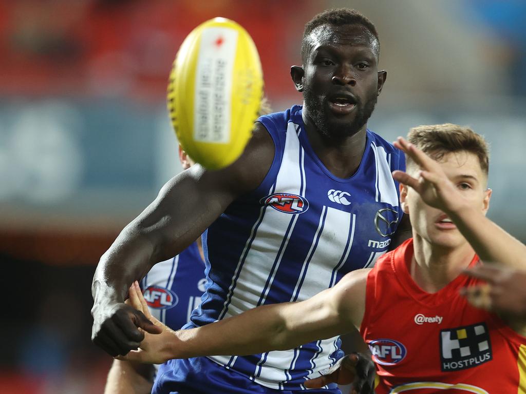 Majak Daw in action for the Kangaroos.