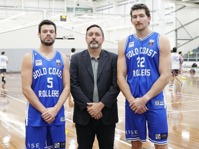 Jason Cadee, Joel McInnes and Will Magnay at Carrara Stadium, June 18 2024.