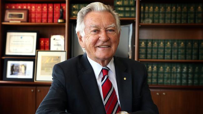 Bob Hawke at his office in Sydney, speaking on the release of the cabinet papers on January 1, 2014. Picture: James Croucher