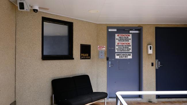 The visitor entrance and exit to the Cairns Watchhouse located between the Cairns Police Station and Cairns Courthouse. Picture: Brendan Radke
