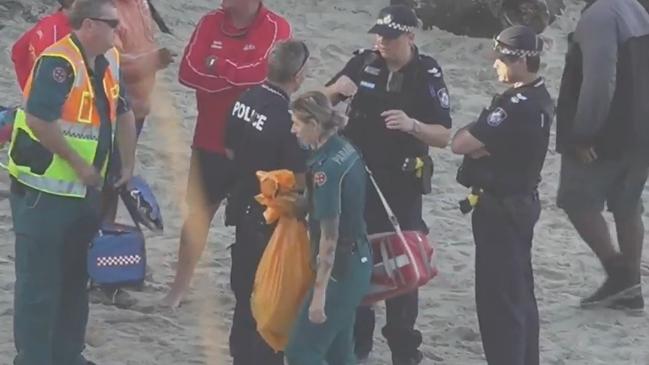 Her teenage daughter with special needs jumped into the water to save her. Picture: Nine