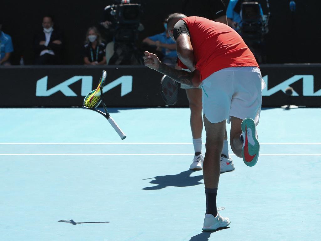 Nick Kyrgios copped over $14,000 in fines last year. Picture: Brandon Malone/AFP