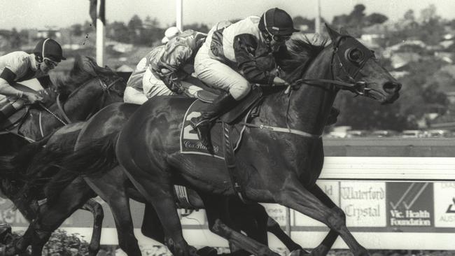 Better Loosen Up wins the 1990 Cox Plate. Picture: The Valley