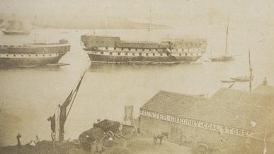 Prison Hulks on the River Thames, Woolwich (c. 1856). Source: Greenwich Local History Library