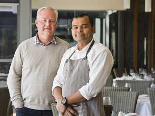 Mark Rawlings and his Encore's restaurant manager Alex Ibrahim. Thursday, 19th Jul, 2018. Picture: Nev Madsen