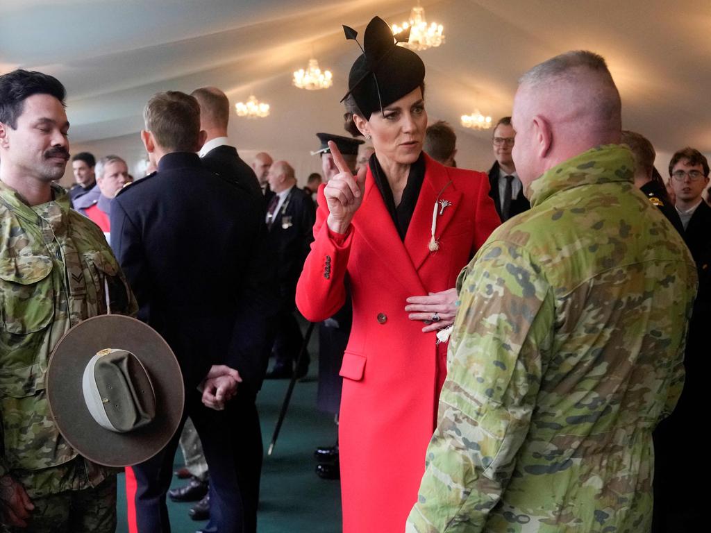 Princess Catherine meets with Aussie soldiers during an event in Windsor. Picture: AFP