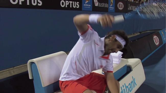 Marcos Baghdatis has been known to smash the odd racquet … or four.