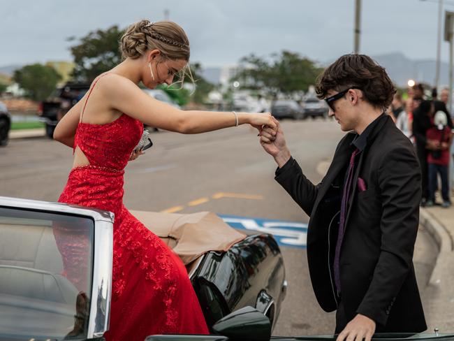 CLASS OF 2024: St Patrick's College Townsville school formal. Year 12 student Neave Eakin with Luke Guilfoyle.