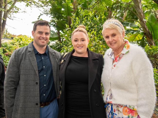 (From left) Matthew Judd, Tarla Judd and Raewin Land. Weetwood Raceday at Toowoomba Turf Club. Saturday, September 28, 2024. Picture: Nev Madsen.