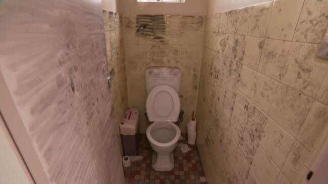 The toilet in Kogarah where the young girl was attacked. Picture: 9News