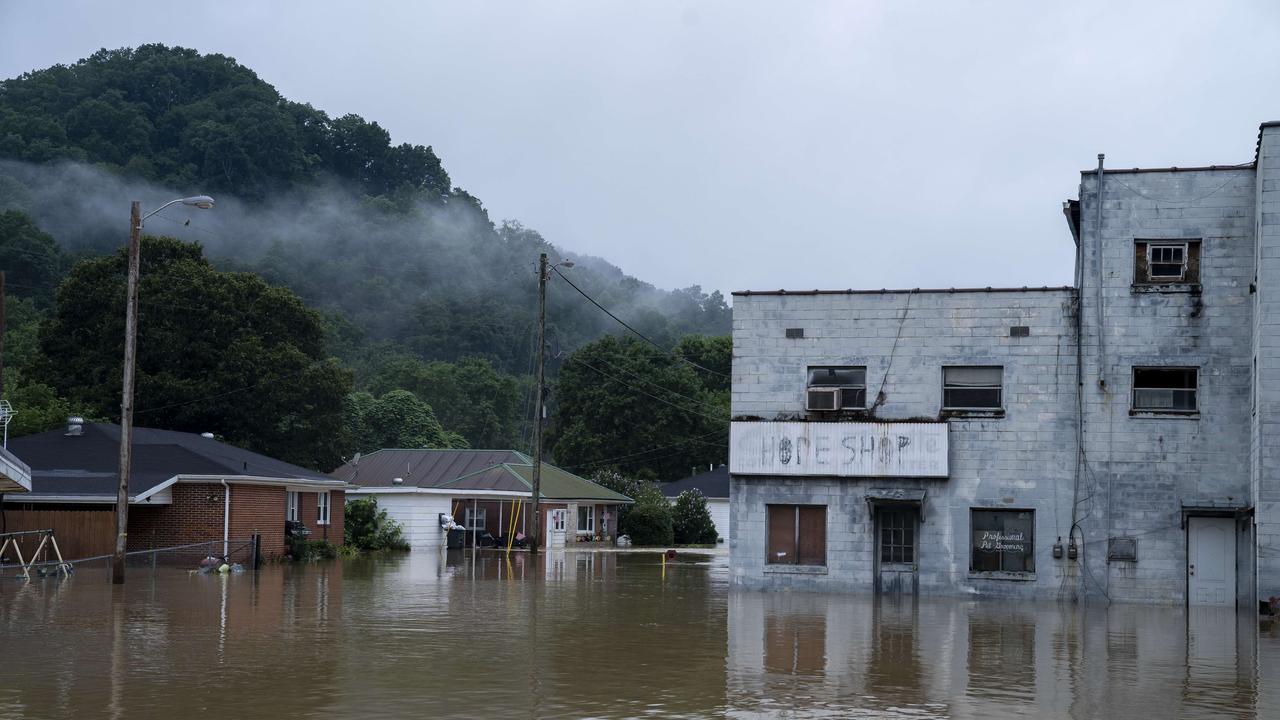 Hundreds had to be evacuated and rescued from downtown Jackson, Kentucky. Picture: AFP