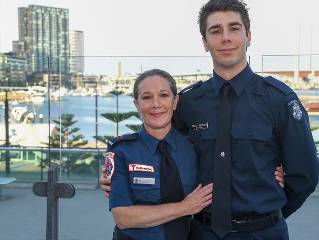 Luanne Willingham and son Victorian police constable Shaun Smithers